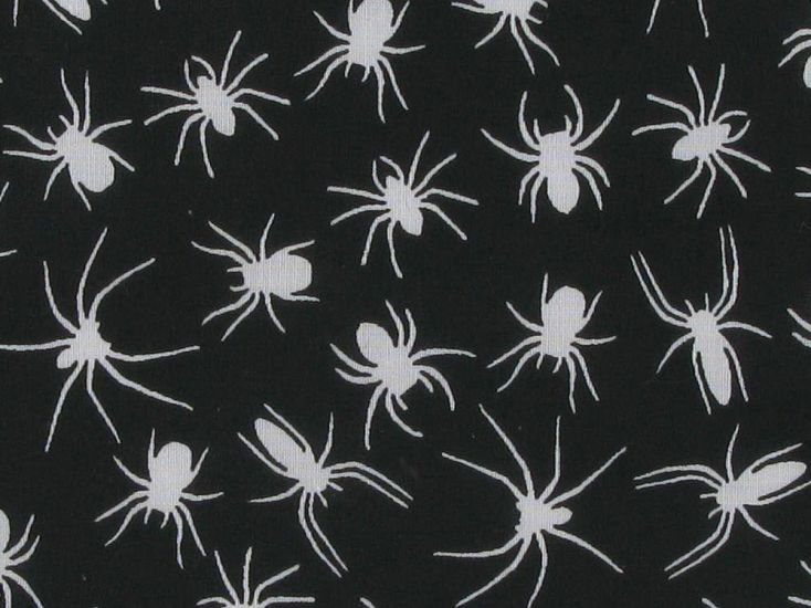 Spiders Polycotton Print, Black