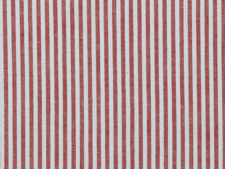 Yarn Dyed Cotton Chambray 3mm Stripe, Red