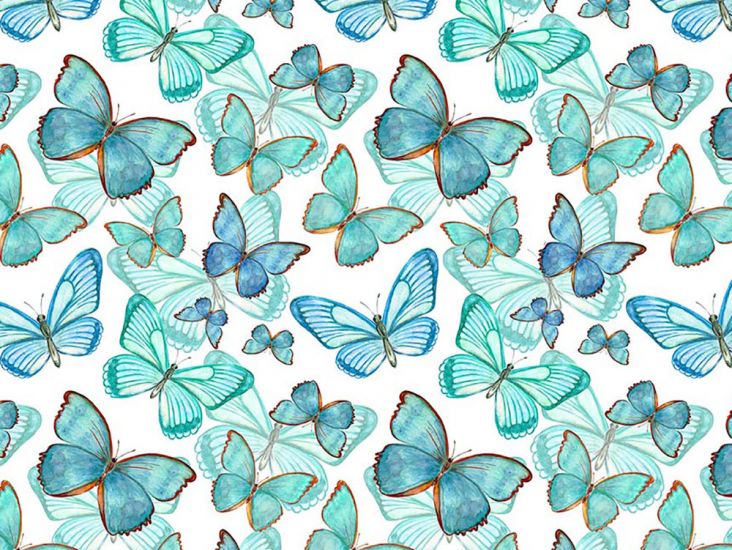 Butterfly Garden Cotton Print, Papillion
