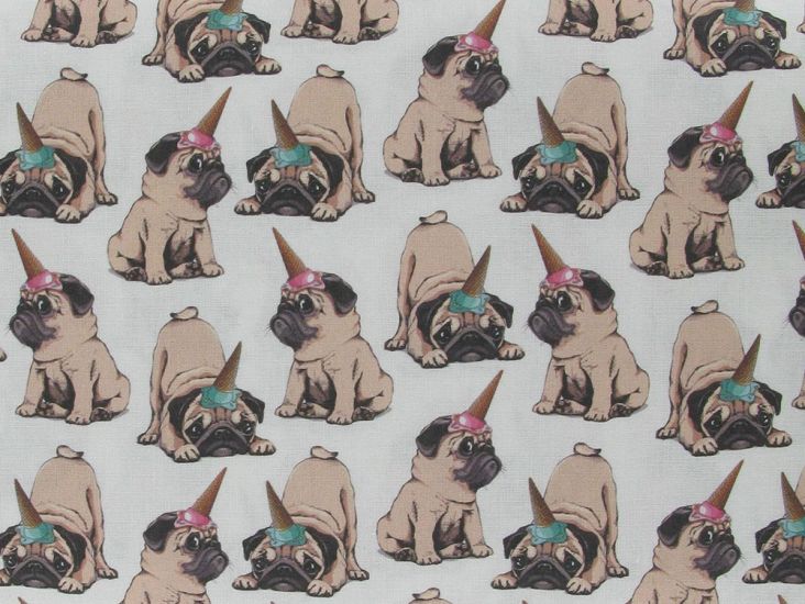 Ice-Cream Pups Cotton Print