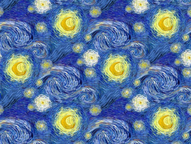 Iconic Art Cotton Print, Starry Night