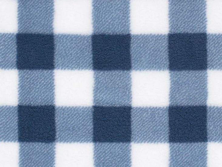 Maxi Gingham Sherpa Fleece, Navy