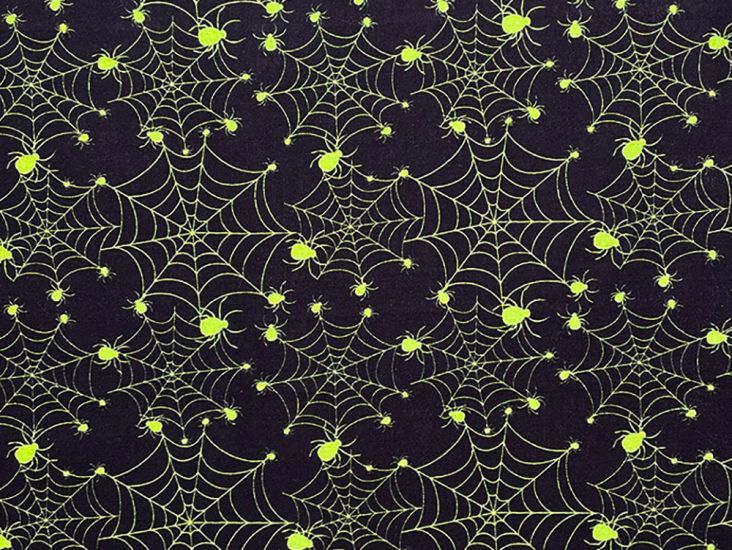 Neon Spider Web Cotton Print