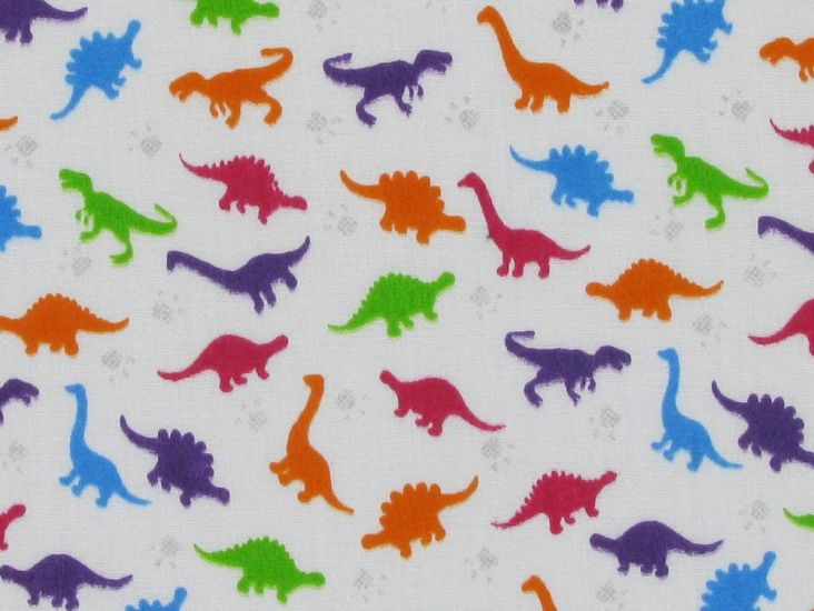 Rainbow Dinosaur Polycotton Print