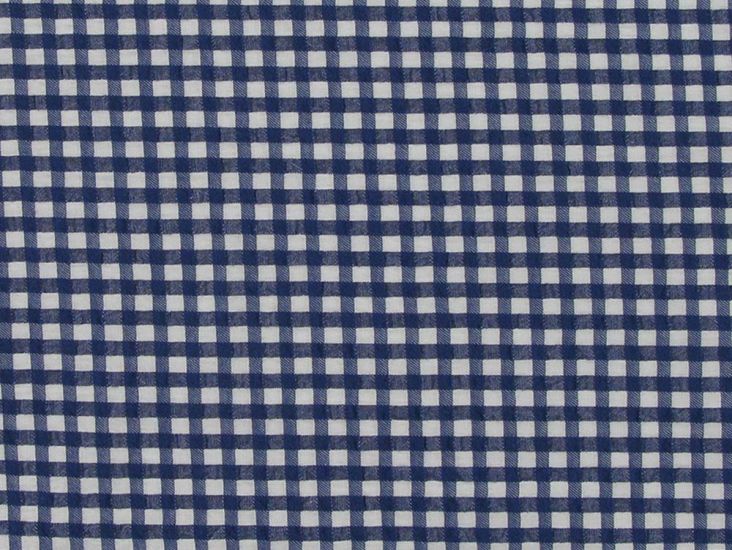 Premium Cotton Seersucker Gingham, Royal