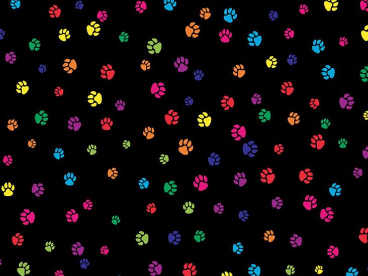 Rainbow Doggy Paws Cotton Print