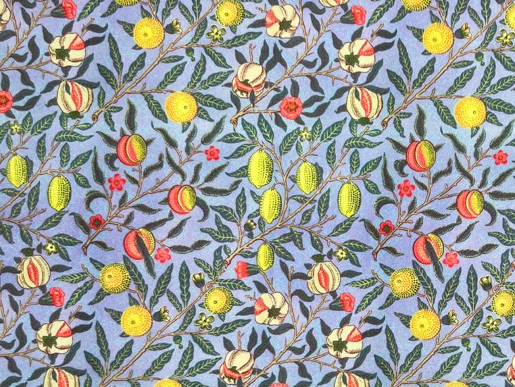 William Morris Pomegranate Cotton Percale Print, Blue