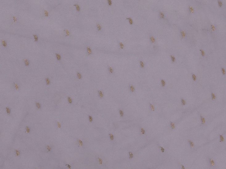 Metallic Gold Spots Stretch Lace, Purple