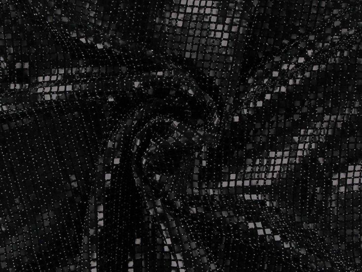 Square Sequin on Metallic Dobby Knit, Black