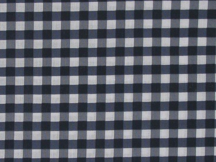 1/4 Inch Printed Polycotton Gingham, Navy