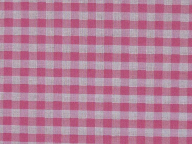 1/4 Inch Printed Polycotton Gingham, Pink