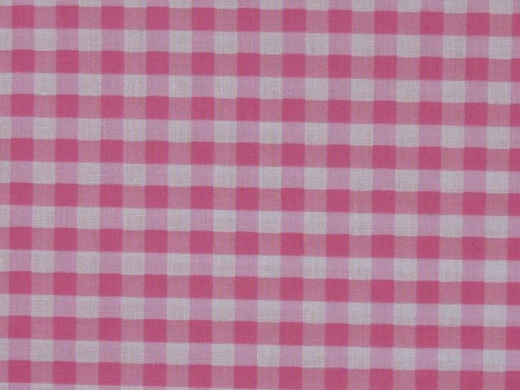 1/4 Inch Printed Polycotton Gingham, Pink