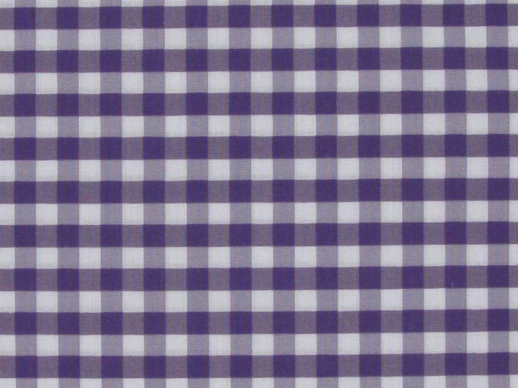 1/4 Inch Printed Polycotton Gingham, Purple