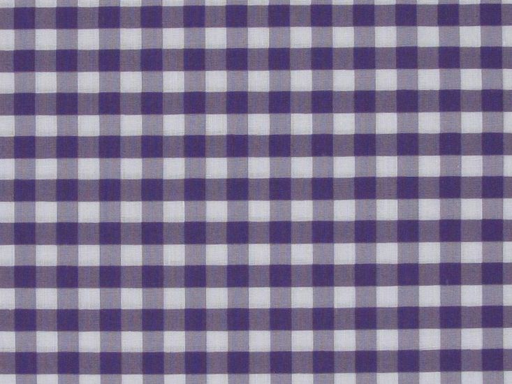 1/4 Inch Printed Polycotton Gingham, Purple