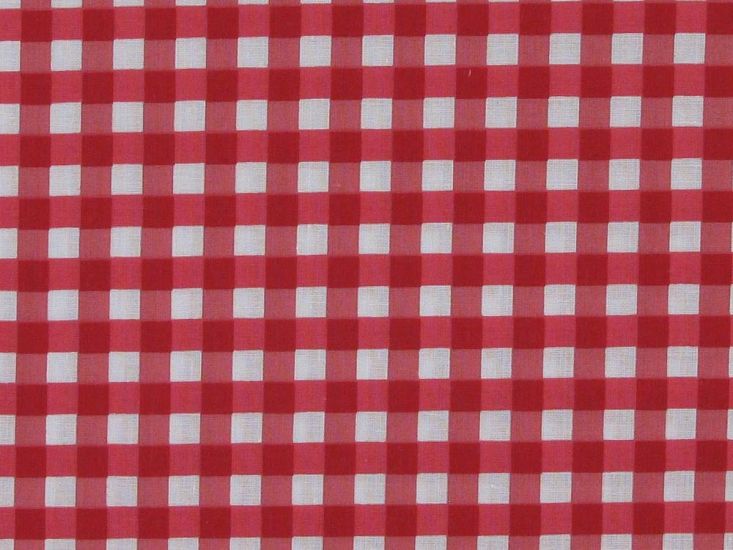 1/4 Inch Printed Polycotton Gingham, Red