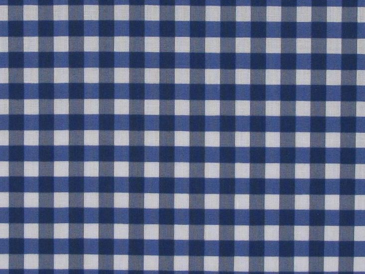 1/4 Inch Printed Polycotton Gingham, Royal