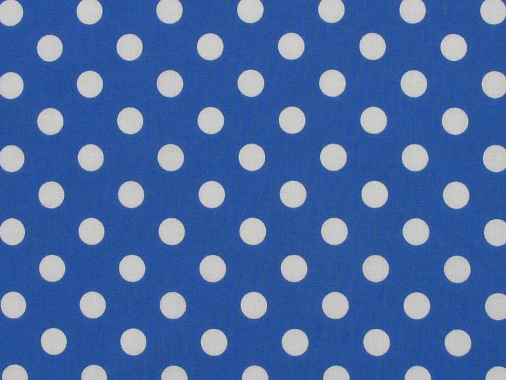 1cm Spot Polycotton Print, Royal