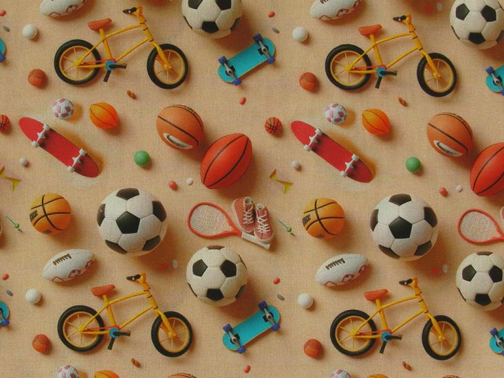 3D Fantasy Cotton Print, Sports, Orange