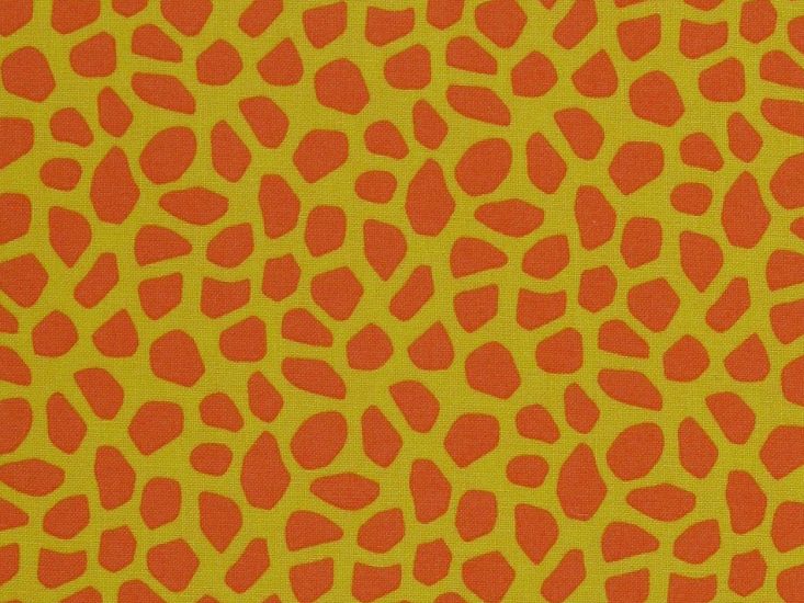 Electric Safari Giraffe Cotton Print, Orange