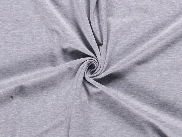 Soft Brushed Cotton French Terry, Light Grey Melange