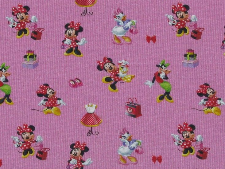 Disney Printed Cotton, Minnie and Friends Shopping