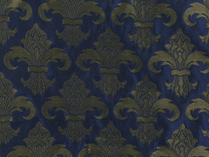 Fleur De Lis Jacquard, Blue