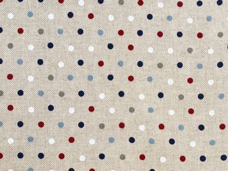 Linen Look Printed Panama, Dots, Nautical