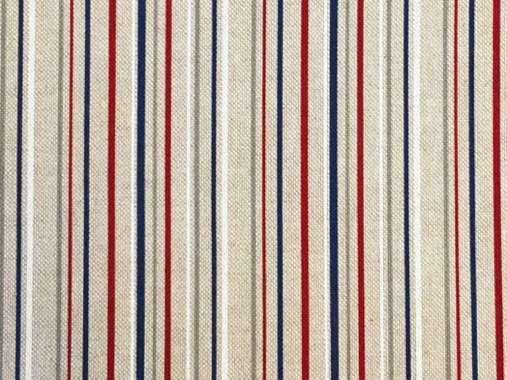 Linen Look Printed Panama, Stripe, Nautical