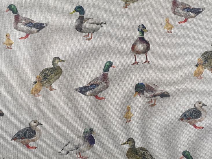 Linen Look Printed Panama, Mallards