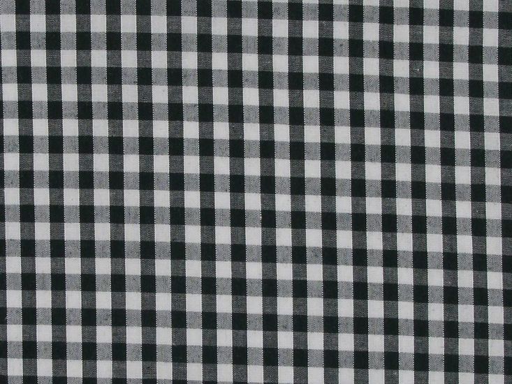 Woven Polycotton Gingham, 1/4 inch, Black