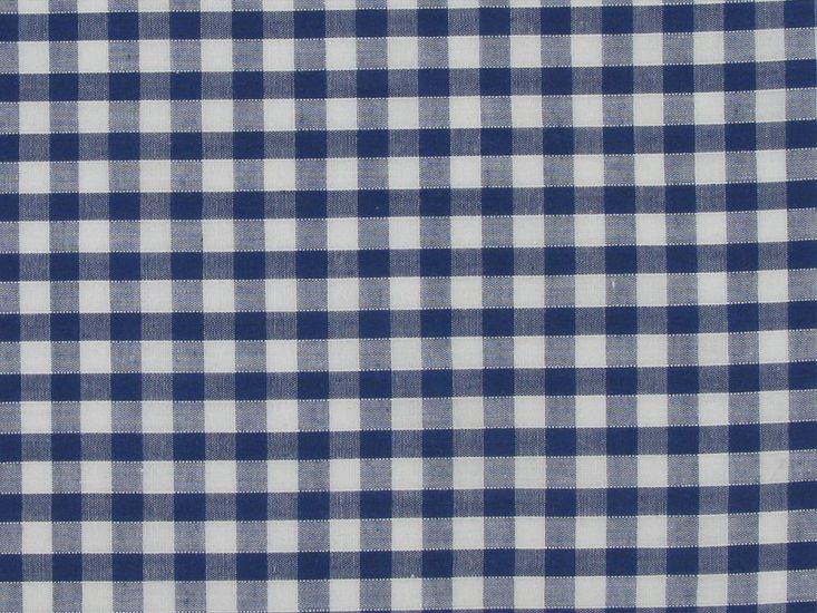 Woven Polycotton Gingham, 1/4 inch, Navy Blue