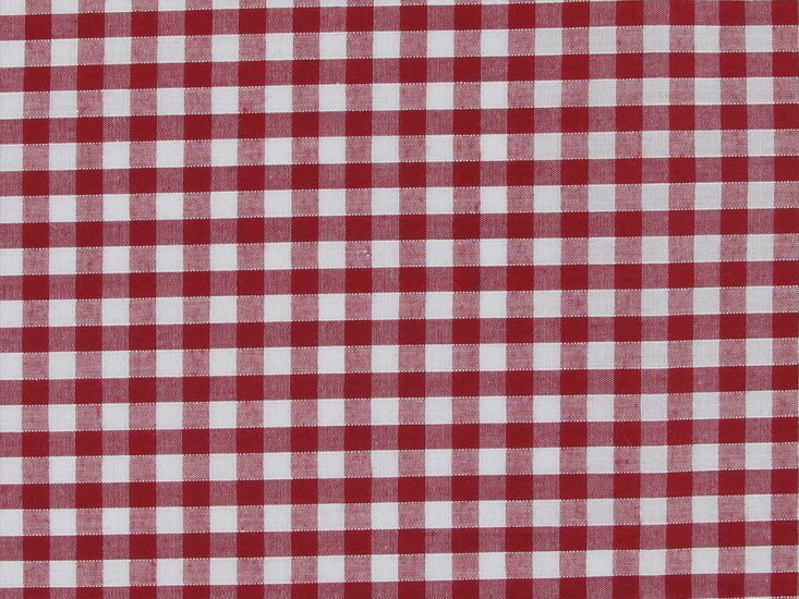 Woven Polycotton Gingham, 1/4 inch, Red