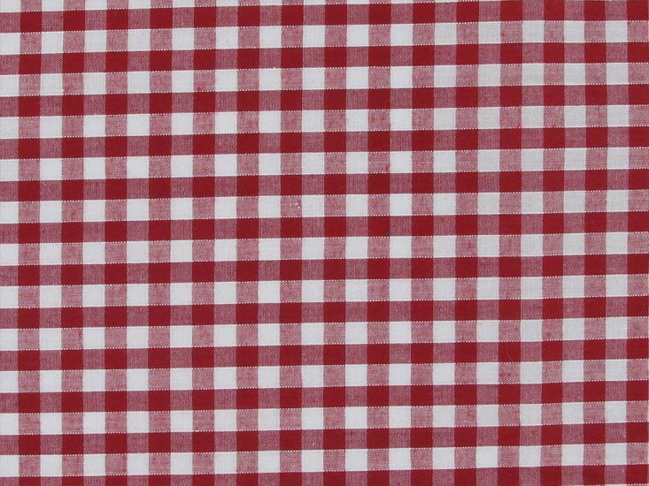 Woven Polycotton Gingham, 1/4 inch, Red