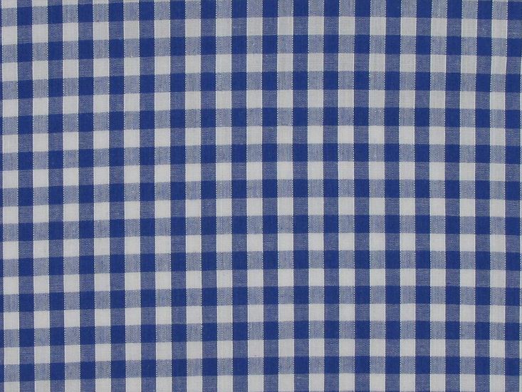 Woven Polycotton Gingham, 1/4 inch, Royal Blue