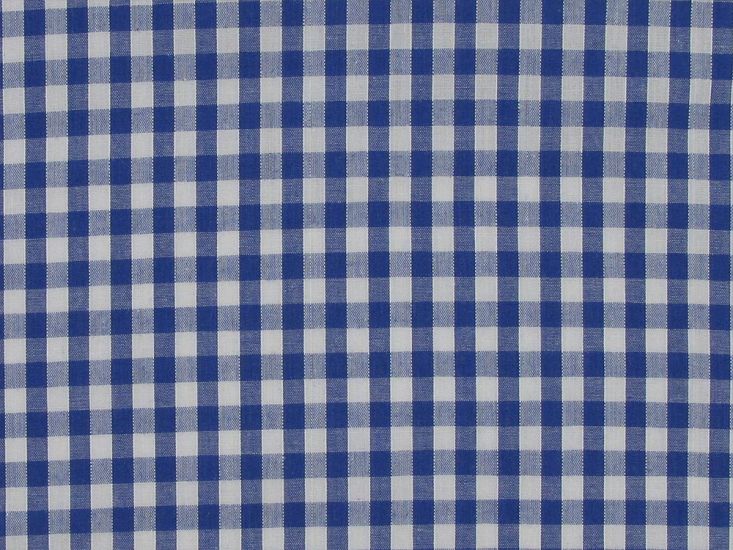 Woven Polycotton Gingham, 1/4 inch, Royal Blue