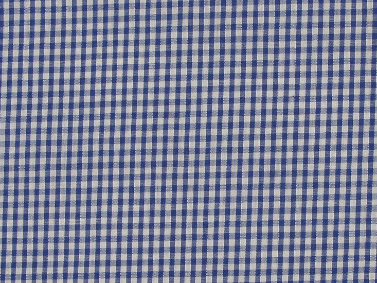 Woven Polycotton Gingham, 1/8 inch - Royal Blue