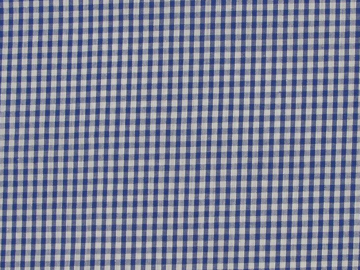 Woven Polycotton Gingham, 1/8 inch - Royal Blue