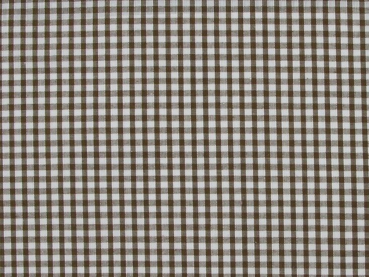 Woven Polycotton Gingham, 1/8 inch - Brown
