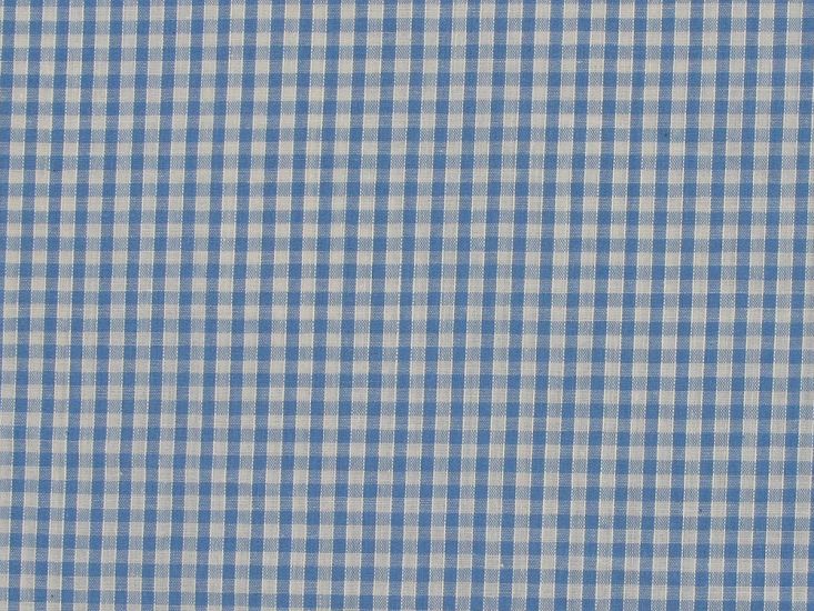 Woven Polycotton Gingham, 1/8 inch - Light Blue