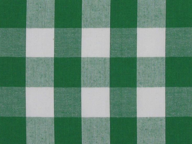 Woven Polycotton Gingham, 1 inch, Green