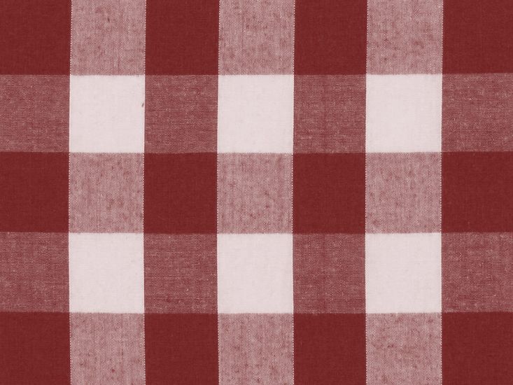 Woven Polycotton Gingham, 1 inch, Red