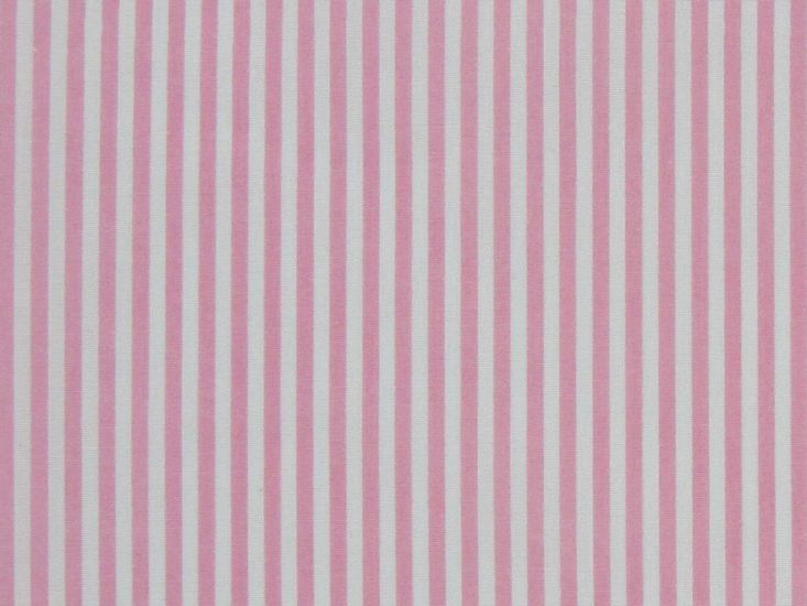 Candy Stripe Polycotton Print, Pink