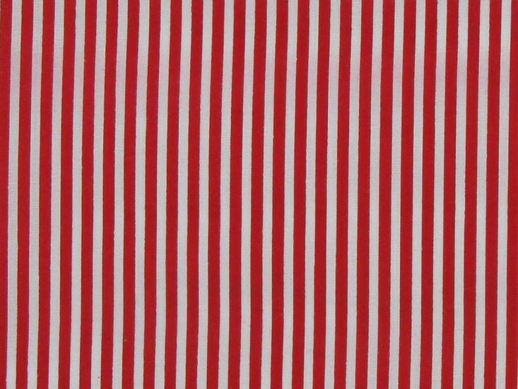 Candy Stripe Polycotton Print, Red