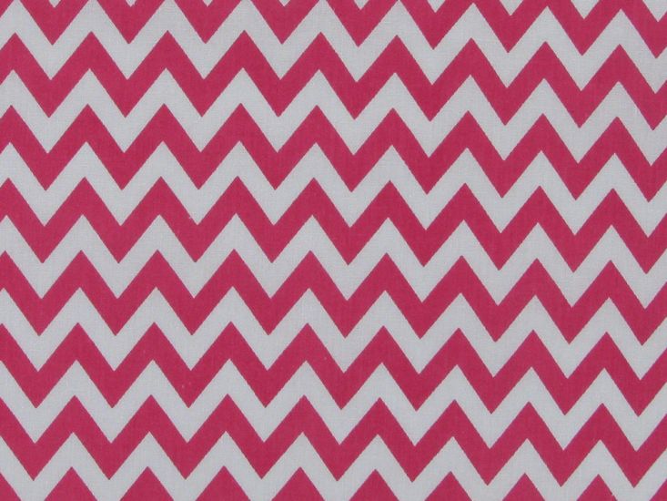 Chevron Polycotton Print, Pink