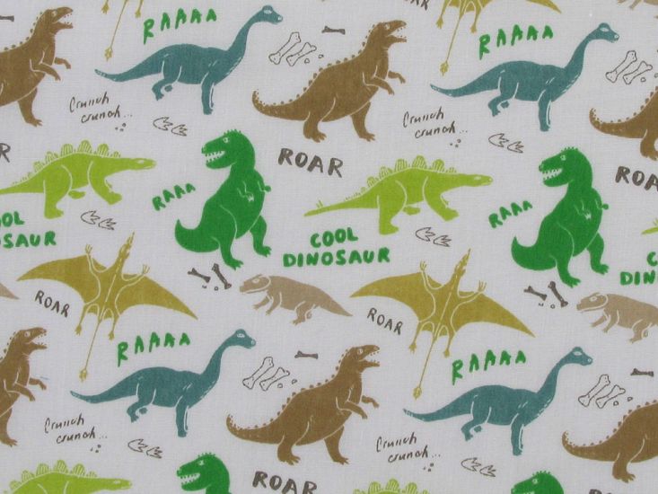 Dinosaur Roar Polycotton Print