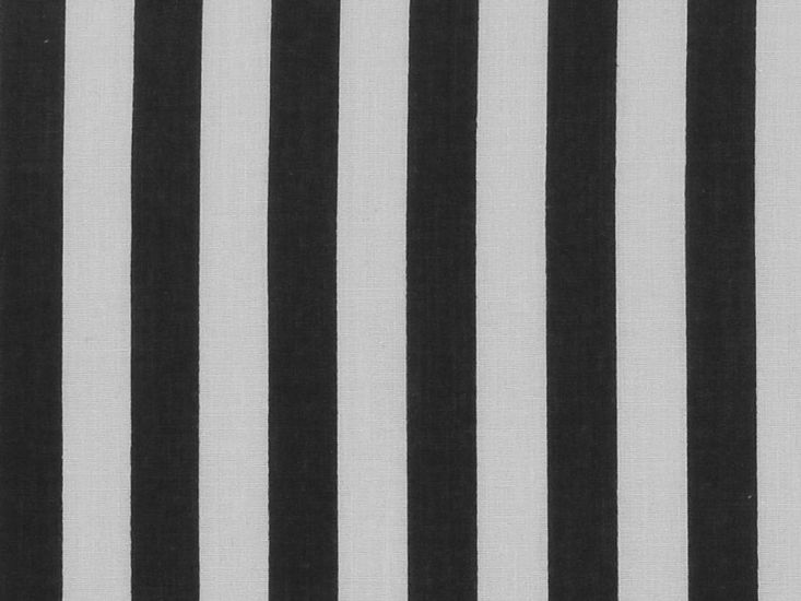 Medium 1cm Stripe Polycotton Print, Black