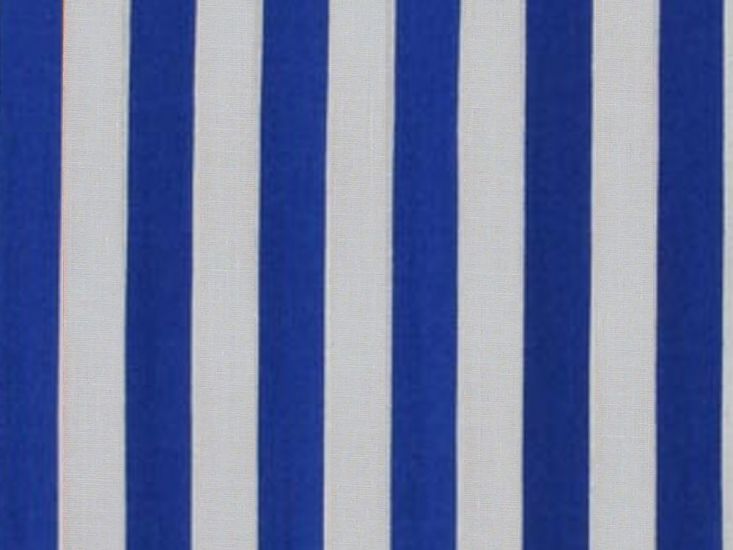 Medium 1cm Stripe Polycotton Print, Royal Blue