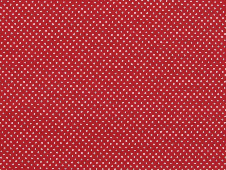 Pin Spot Polycotton Print, Red