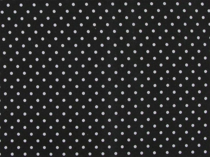 Pea Spot Polycotton Print, Black