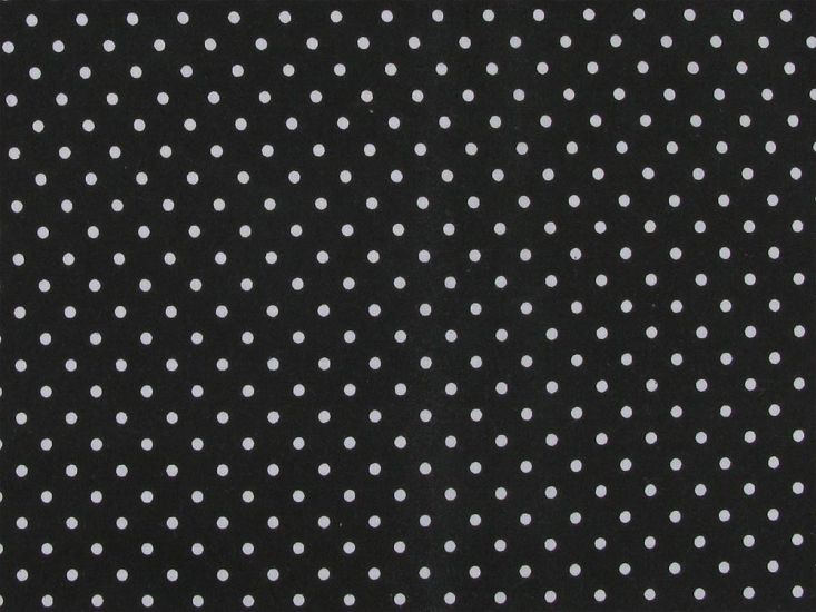 Pea Spot Polycotton Print, Black